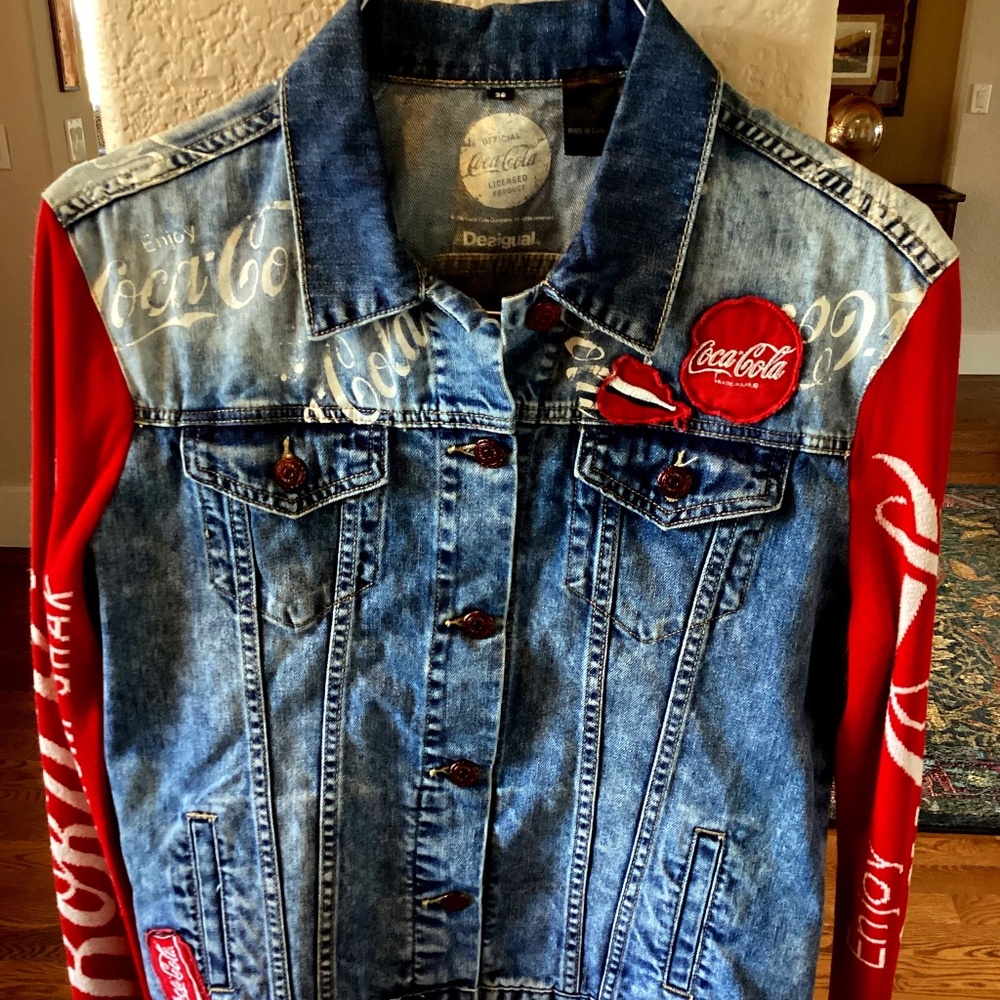 Desigual Cocoa Cola Denim Jacket Size 38 US size 4
